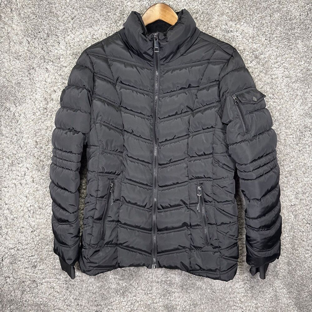 Nautica Women’s Puffer Coat Jacket Size Large Black Neutral